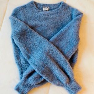 Aritzia Sunday Best Kitten Sweater Cropped Blue XS